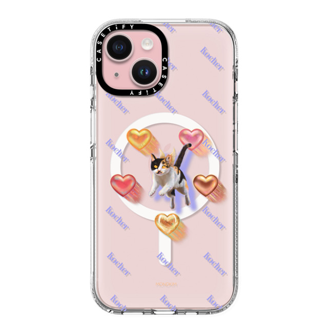 Mond Kim x CASETiFY iPhone 15 Case Cat,Heart Clear Clear Case MagSafe Compatible CAT-ching Hearts by Mond Kim Mother's Day Mond Kim x CASETiFY iPhone 15 Case Cat,Heart Clear Clear Case MagSafe Compatible CAT-ching Hearts by Mond Kim Mother's Day