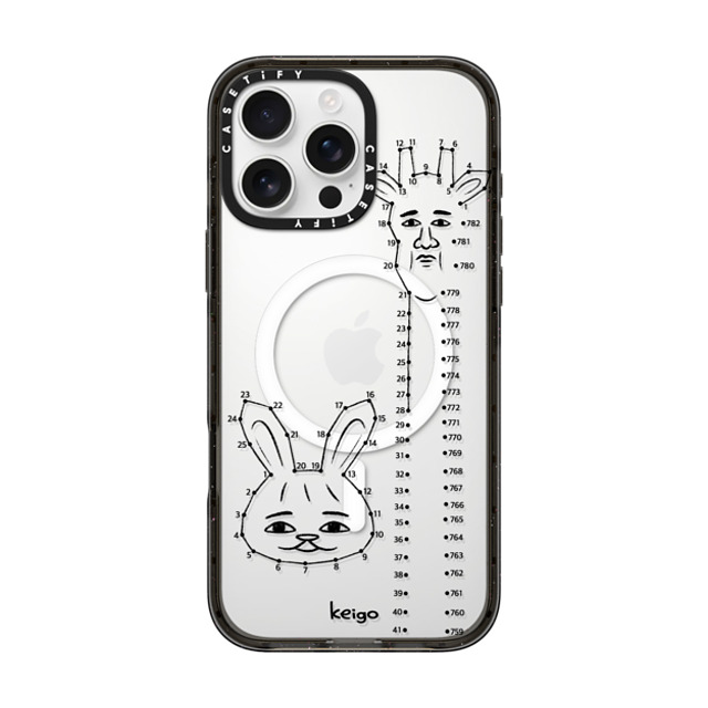 Keigo x CASETiFY iPhone 16 Pro Max ケース ブラック インパクトケース MagSafe対応 Keigo 03