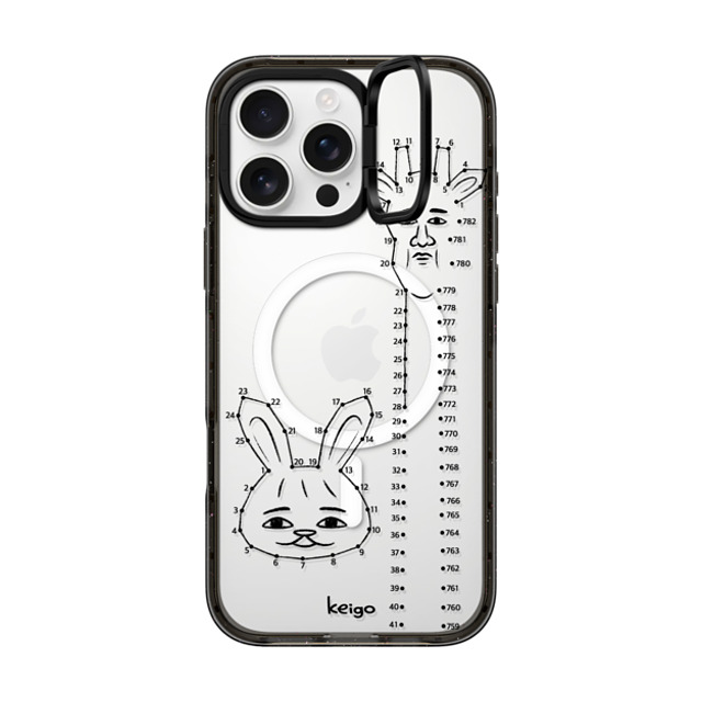 Keigo x CASETiFY iPhone 16 Pro Max ケース ブラック インパクトリングスタンドケース MagSafe対応 Keigo 03