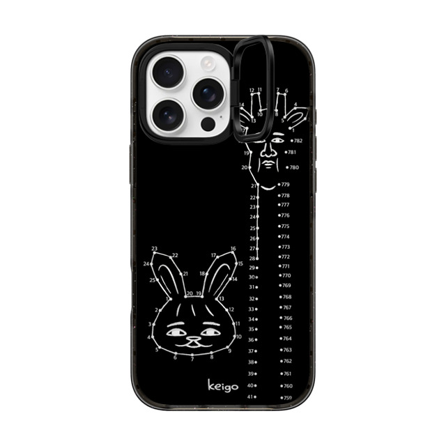 Keigo x CASETiFY iPhone 16 Pro Max ケース ブラック インパクトリングスタンドケース MagSafe対応 Keigo 09