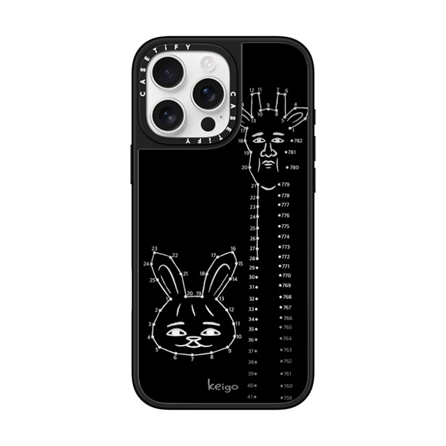 Keigo x CASETiFY iPhone 16 Pro Max ケース Silver on Black ミラーケース MagSafe対応 Keigo 09