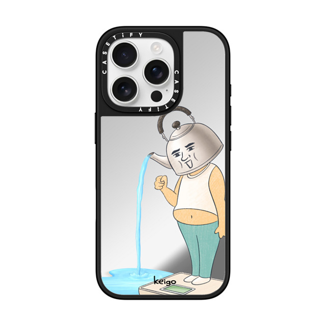 Keigo x CASETiFY iPhone 16 Pro ケース Silver on Black ミラーケース MagSafe対応 Keigo 04