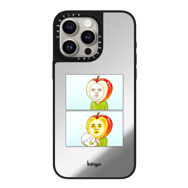 Keigo x CASETiFY iPhone 15 Pro Max ケース Silver on Black ミラーケース MagSafe対応 Keigo 01