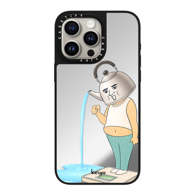 Keigo x CASETiFY iPhone 15 Pro Max ケース Silver on Black ミラーケース MagSafe対応 Keigo 04