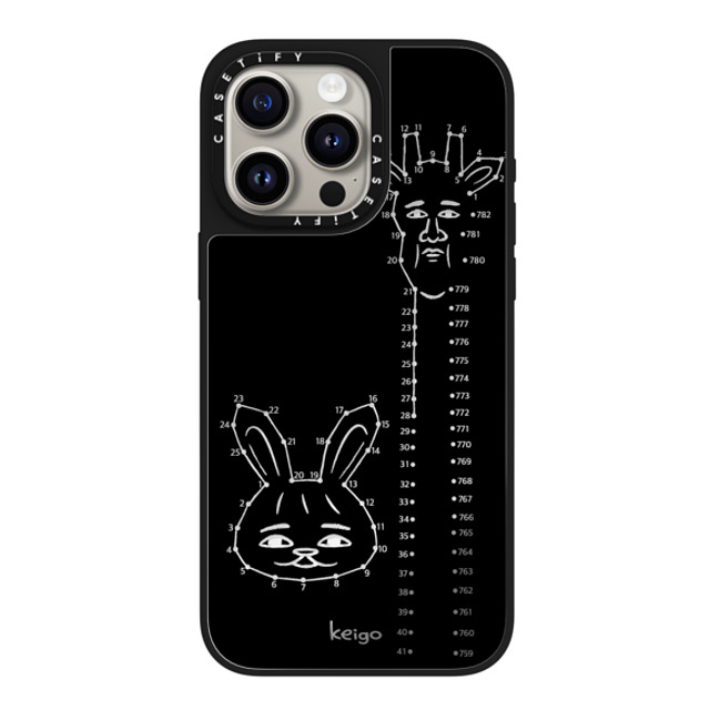 Keigo x CASETiFY iPhone 15 Pro Max ケース Silver on Black ミラーケース MagSafe対応 Keigo 09