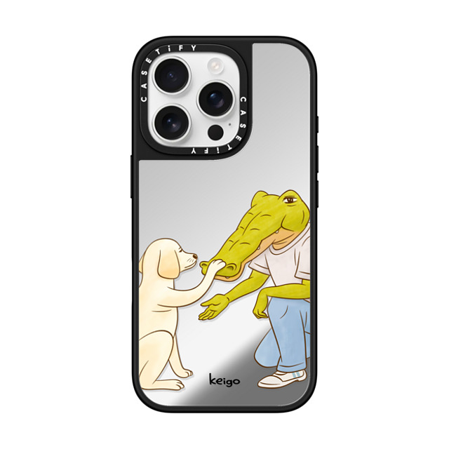 Keigo x CASETiFY iPhone 16 Pro ケース Silver on Black ミラーケース MagSafe対応 Keigo 08