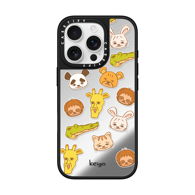 Keigo x CASETiFY iPhone 16 Pro ケース Silver on Black ミラーケース MagSafe対応 Keigo - 06