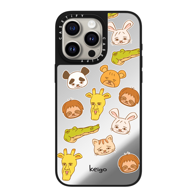 Keigo x CASETiFY iPhone 15 Pro Max ケース Silver on Black ミラーケース MagSafe対応 Keigo - 06