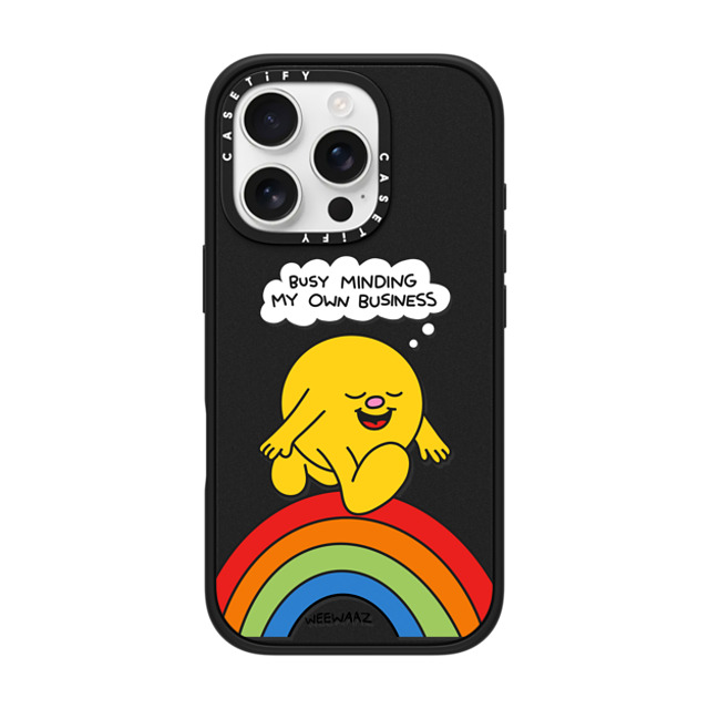 Weewaaz x CASETiFY iPhone 16 Pro Case Cartoon,Rainbow マットブラック Impact Case MagSafe Compatible Minding My Own Business Mother's Day Weewaaz x CASETiFY iPhone 16 Pro Case Cartoon,Rainbow マットブラック Impact Case MagSafe Compatible Minding My Own Business Mother's Day