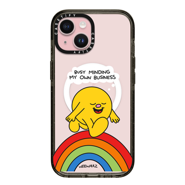 Weewaaz x CASETiFY iPhone 15 Case Cartoon,Rainbow Black Impact Case MagSafe Compatible Minding My Own Business Mother's Day Weewaaz x CASETiFY iPhone 15 Case Cartoon,Rainbow Black Impact Case MagSafe Compatible Minding My Own Business Mother's Day