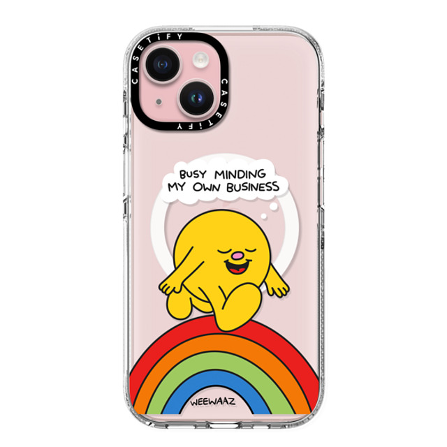 Weewaaz x CASETiFY iPhone 15 Case Cartoon,Rainbow Clear Clear Case MagSafe Compatible Minding My Own Business Mother's Day Weewaaz x CASETiFY iPhone 15 Case Cartoon,Rainbow Clear Clear Case MagSafe Compatible Minding My Own Business Mother's Day