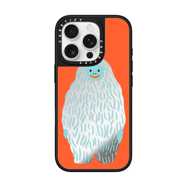 Naomi Wilkinson x CASETiFY iPhone 16 Pro ケース Animal,Cartoon Silver on Black ミラーケース MagSafe対応 Mirror Yeti by Naomi Wilkinson Back to School Naomi Wilkinson x CASETiFY iPhone 16 Pro ケース Animal,Cartoon Silver on Black ミラーケース MagSafe対応 Mirror Yeti by Naomi Wilkinson Back to School