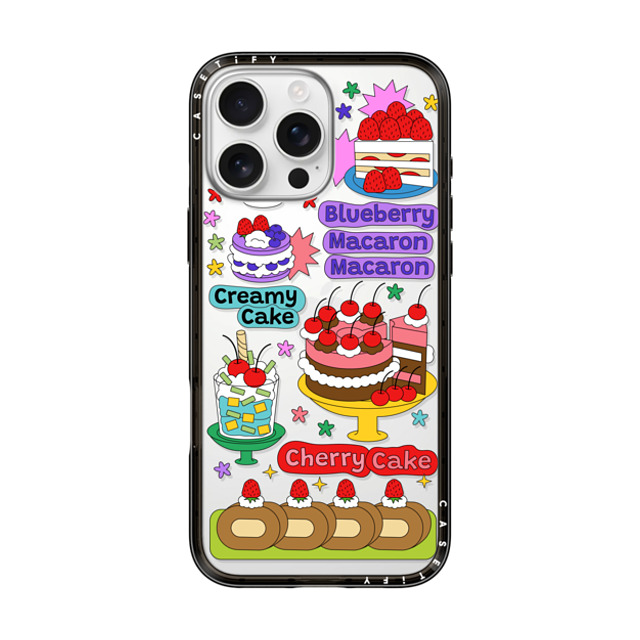Lucia Pham x CASETiFY iPhone 16 Pro Max ケース ブラック インパクトライトケース Lovely Desserts
