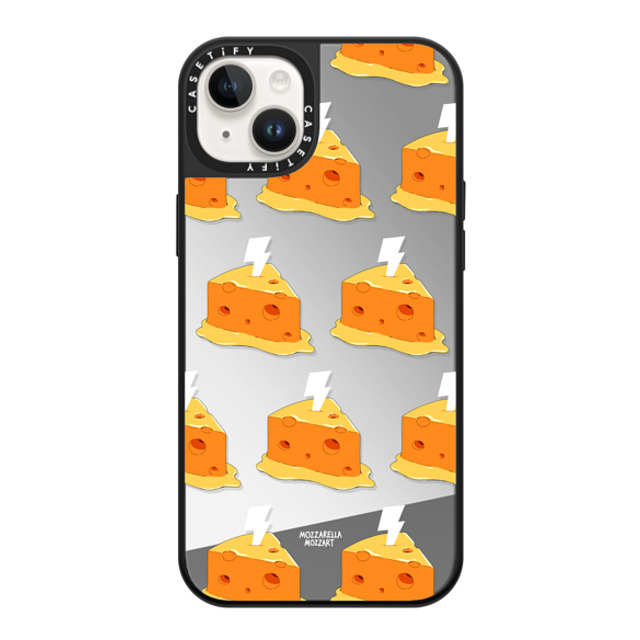 Mozza x CASETiFY iPhone 14 Plus ケース Silver on Black ミラーケース MagSafe対応 Cheese Power