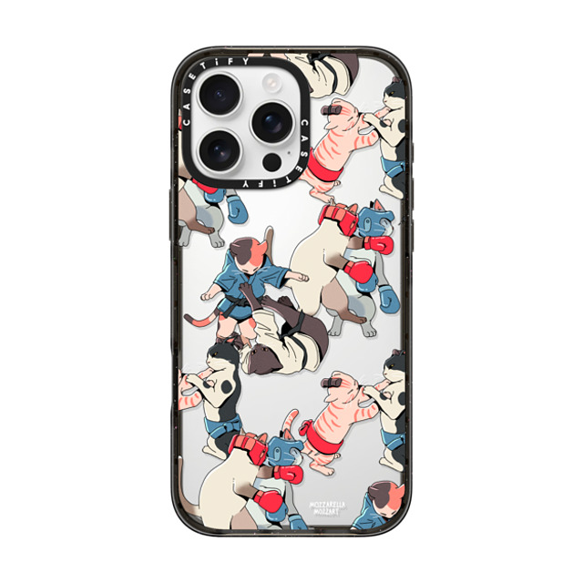 Mozza x CASETiFY iPhone 16 Pro Max ケース Cat,Animal ブラック インパクトケース Fighting Cat Father's Day Mozza x CASETiFY iPhone 16 Pro Max ケース Cat,Animal ブラック インパクトケース Fighting Cat Father's Day