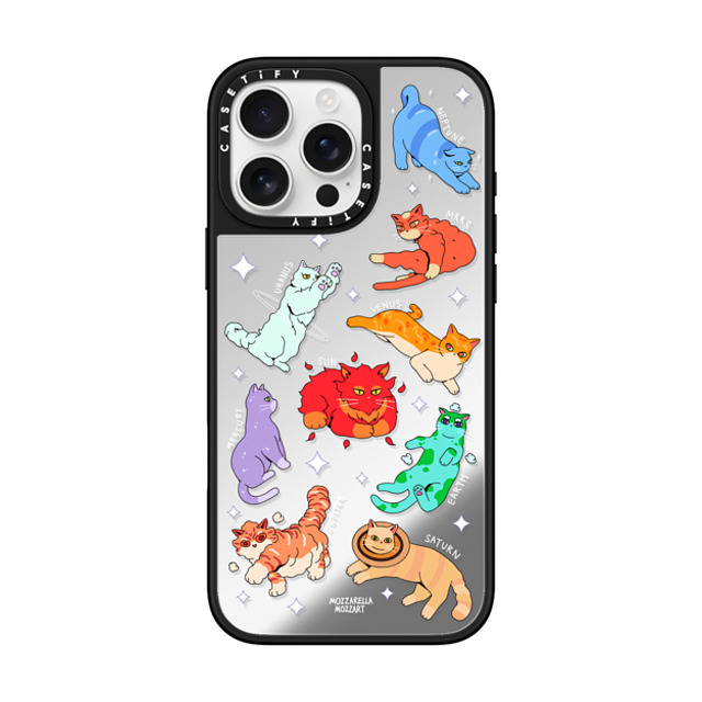 Mozza x CASETiFY iPhone 16 Pro Max Case Cat,Animal Silver on Black ミラーケース MagSafe対応 Cativerse Solar System Mother's Day Mozza x CASETiFY iPhone 16 Pro Max Case Cat,Animal Silver on Black ミラーケース MagSafe対応 Cativerse Solar System Mother's Day