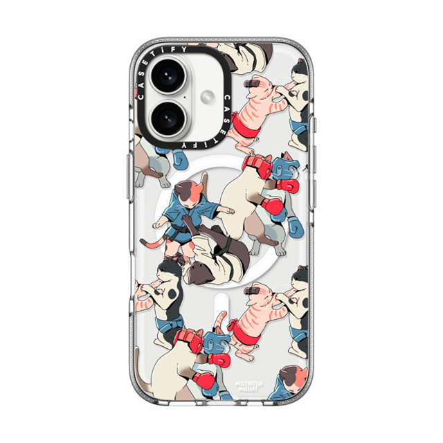 Mozza x CASETiFY iPhone 16 Case Cat,Animal Clear Clear Case MagSafe Compatible Fighting Cat Father's Day Mozza x CASETiFY iPhone 16 Case Cat,Animal Clear Clear Case MagSafe Compatible Fighting Cat Father's Day