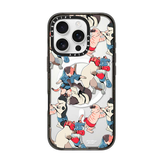 Mozza x CASETiFY iPhone 16 Pro ケース Cat,Animal ブラック インパクトケース MagSafe対応 Fighting Cat Father's Day Mozza x CASETiFY iPhone 16 Pro ケース Cat,Animal ブラック インパクトケース MagSafe対応 Fighting Cat Father's Day