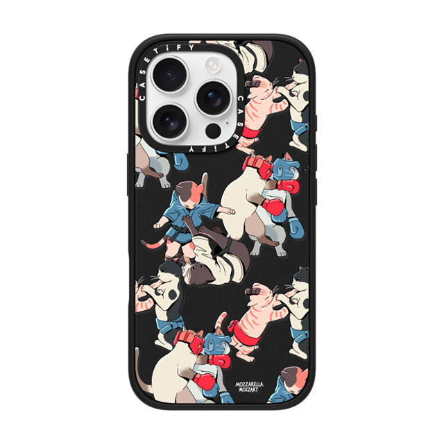 Mozza x CASETiFY iPhone 16 Pro ケース Cat,Animal マットブラック インパクトケース MagSafe対応 Fighting Cat Father's Day Mozza x CASETiFY iPhone 16 Pro ケース Cat,Animal マットブラック インパクトケース MagSafe対応 Fighting Cat Father's Day