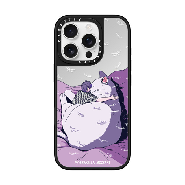 Mozza x CASETiFY iPhone 16 Pro Case Animal,Cartoon Silver on Black ミラーケース MagSafe対応 Cat Love Back to School Mozza x CASETiFY iPhone 16 Pro Case Animal,Cartoon Silver on Black ミラーケース MagSafe対応 Cat Love Back to School
