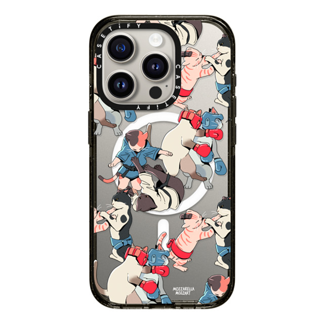 Mozza x CASETiFY iPhone 15 Pro ケース Cat,Animal ブラック インパクトケース MagSafe対応 Fighting Cat Father's Day Mozza x CASETiFY iPhone 15 Pro ケース Cat,Animal ブラック インパクトケース MagSafe対応 Fighting Cat Father's Day