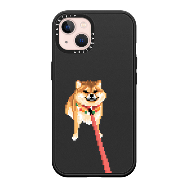 Fatbeard x CASETiFY iPhone 13 ケース マットブラック インパクトケース MagSafe対応 Stubborn Shiba Inu