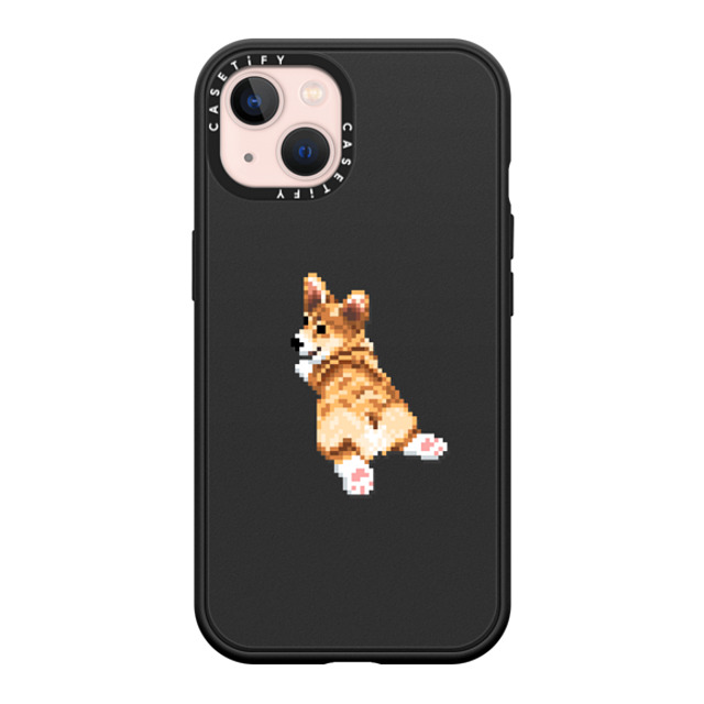 Fatbeard x CASETiFY iPhone 13 ケース マットブラック インパクトケース MagSafe対応 Corgi Butt