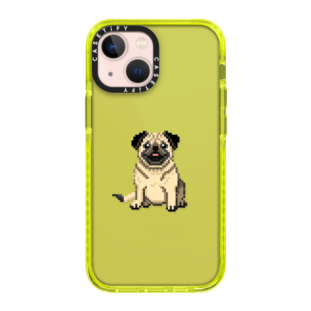 Fatbeard x CASETiFY iPhone 13 Mini Case ネオン イエロー Impact Case Photogenic Pug Fatbeard x CASETiFY iPhone 13 Mini Case ネオン イエロー Impact Case Photogenic Pug