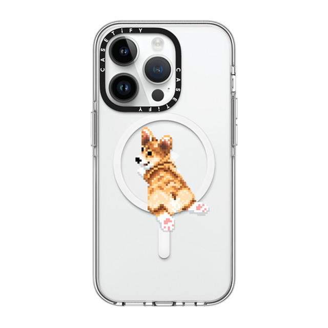 Fatbeard x CASETiFY iPhone 14 Pro ケース クリア クリア ケース MagSafe対応 Corgi Butt