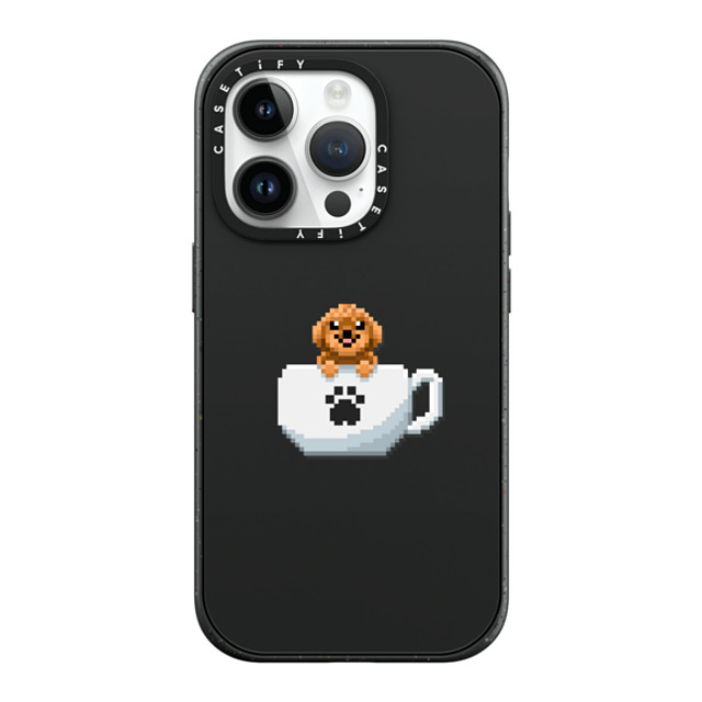 Fatbeard x CASETiFY iPhone 14 Pro ケース マットブラック インパクトケース MagSafe対応 Teacup Toy Poodle