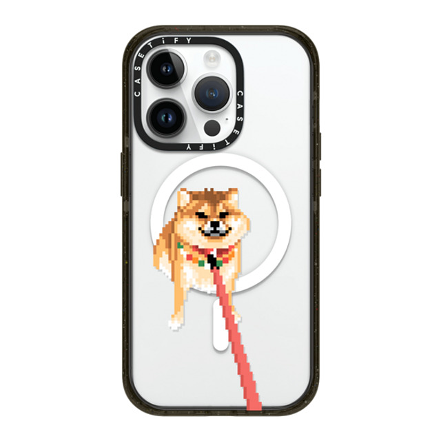 Fatbeard x CASETiFY iPhone 14 Pro ケース ブラック インパクトケース MagSafe対応 Stubborn Shiba Inu
