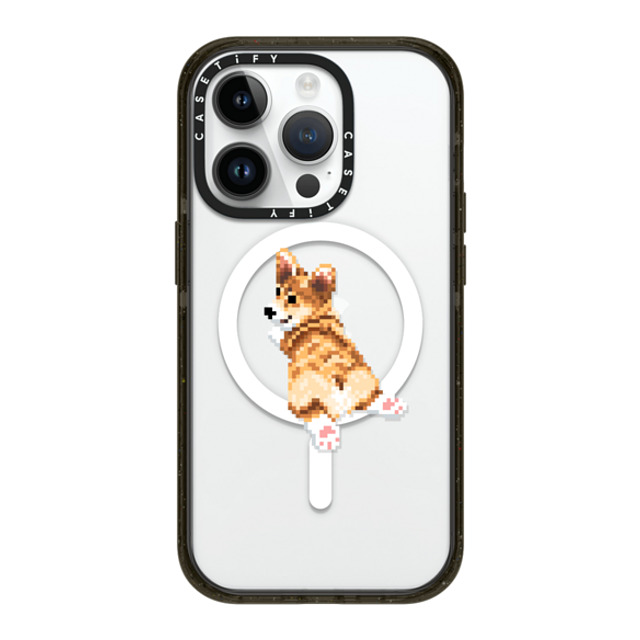 Fatbeard x CASETiFY iPhone 14 Pro ケース ブラック インパクトケース MagSafe対応 Corgi Butt