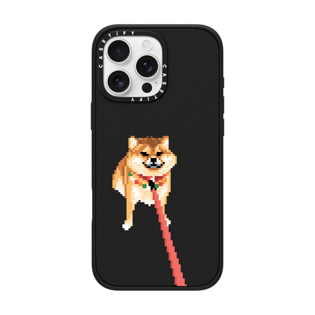 Fatbeard x CASETiFY iPhone 16 Pro Max ケース マットブラック インパクトケース MagSafe対応 Stubborn Shiba Inu