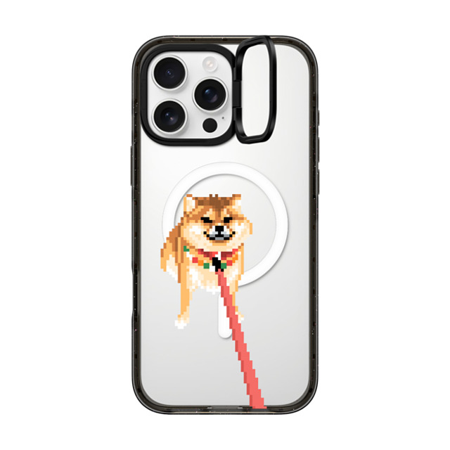 Fatbeard x CASETiFY iPhone 16 Pro Max ケース ブラック インパクトリングスタンドケース MagSafe対応 Stubborn Shiba Inu