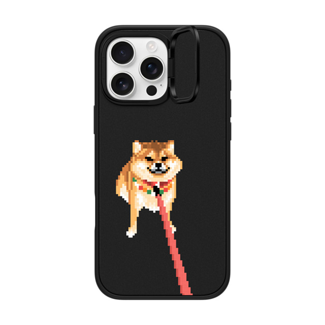 Fatbeard x CASETiFY iPhone 16 Pro Max ケース マットブラック インパクトリングスタンドケース MagSafe対応 Stubborn Shiba Inu