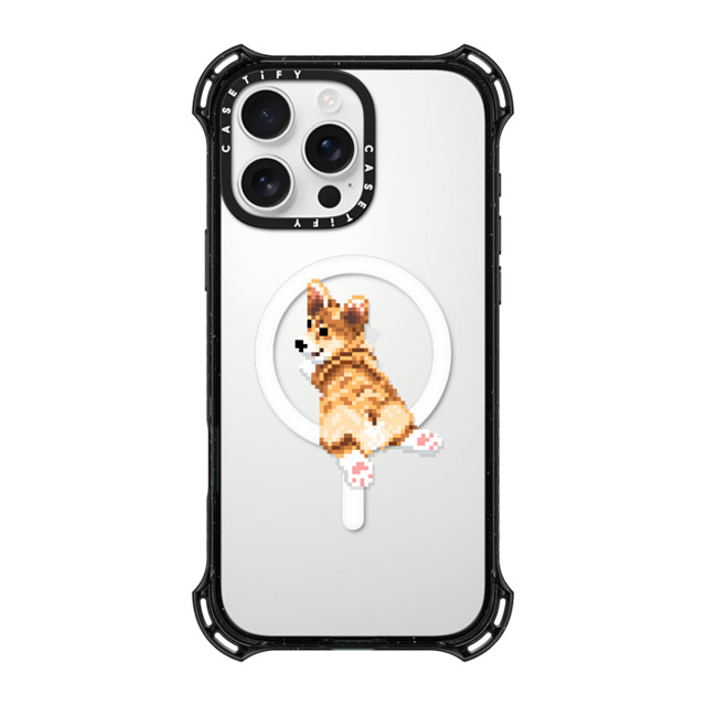 Fatbeard x CASETiFY iPhone 16 Pro Max ケース ブラック バウンスケース Corgi Butt