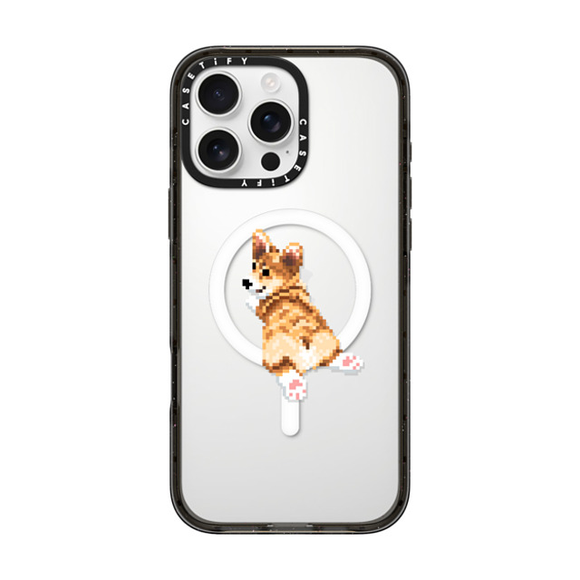 Fatbeard x CASETiFY iPhone 16 Pro Max ケース ブラック インパクトケース MagSafe対応 Corgi Butt