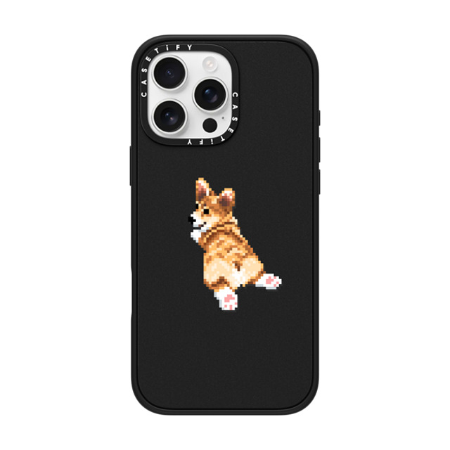 Fatbeard x CASETiFY iPhone 16 Pro Max ケース マットブラック インパクトケース MagSafe対応 Corgi Butt