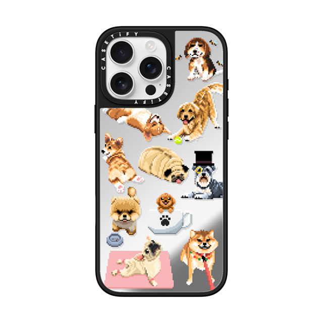 Fatbeard x CASETiFY iPhone 16 Pro Max ケース Silver on Black ミラーケース MagSafe対応 Celebrating International Dog Day!