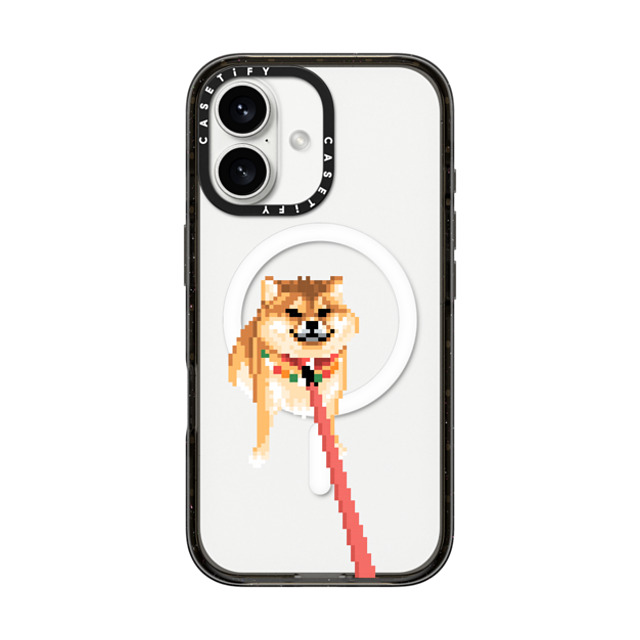 Fatbeard x CASETiFY iPhone 16 ケース ブラック インパクトケース MagSafe対応 Stubborn Shiba Inu