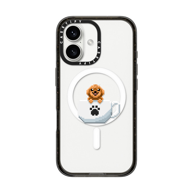 Fatbeard x CASETiFY iPhone 16 ケース ブラック インパクトケース MagSafe対応 Teacup Toy Poodle