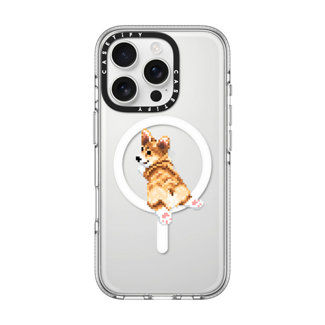 Fatbeard x CASETiFY iPhone 16 Pro ケース クリア クリア ケース MagSafe対応 Corgi Butt