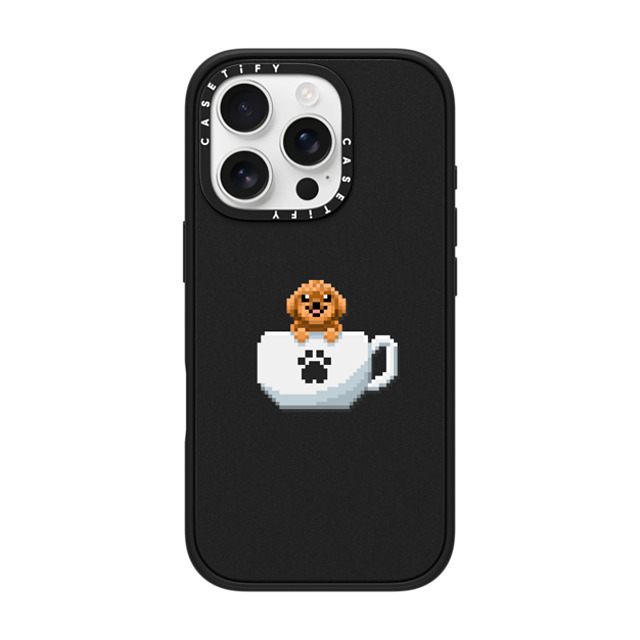 Fatbeard x CASETiFY iPhone 16 Pro ケース マットブラック インパクトケース MagSafe対応 Teacup Toy Poodle