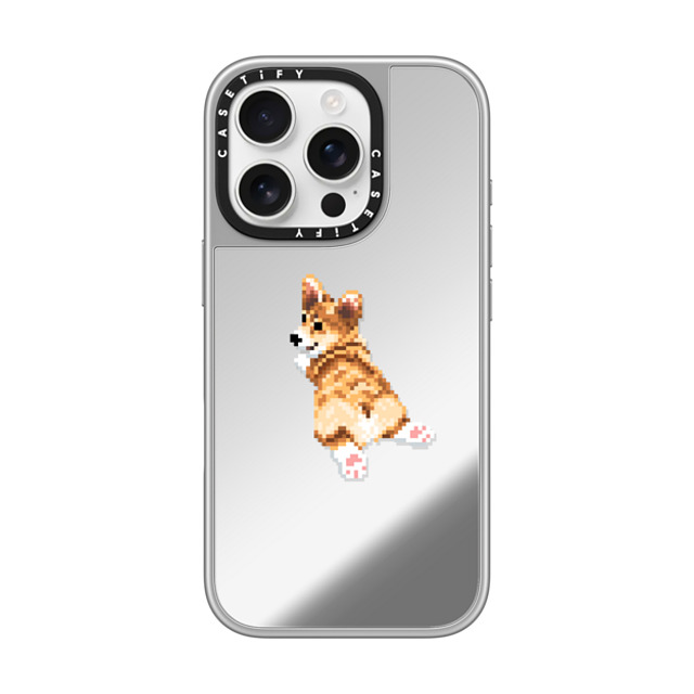 Fatbeard x CASETiFY iPhone 16 Pro Case シルバー (シルバーバンパー) ミラーケース MagSafe対応 Corgi Butt Fatbeard x CASETiFY iPhone 16 Pro Case シルバー (シルバーバンパー) ミラーケース MagSafe対応 Corgi Butt
