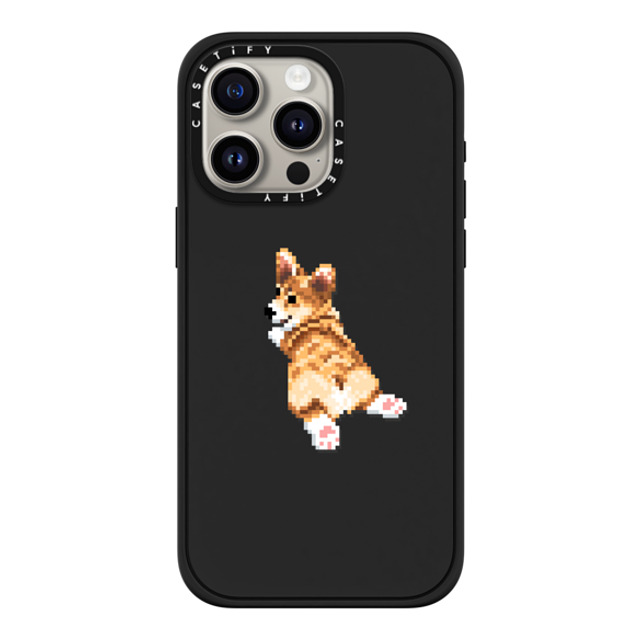 Fatbeard x CASETiFY iPhone 15 Pro Max ケース マットブラック インパクトケース MagSafe対応 Corgi Butt