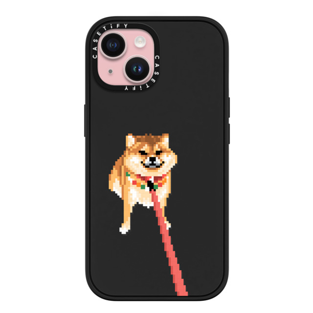 Fatbeard x CASETiFY iPhone 15 ケース マットブラック インパクトケース MagSafe対応 Stubborn Shiba Inu