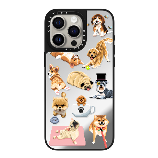 Fatbeard x CASETiFY iPhone 15 Pro Max ケース Silver on Black ミラーケース MagSafe対応 Celebrating International Dog Day!