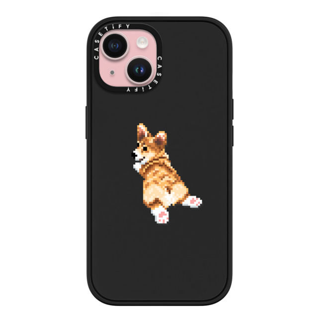 Fatbeard x CASETiFY iPhone 15 ケース マットブラック インパクトケース MagSafe対応 Corgi Butt