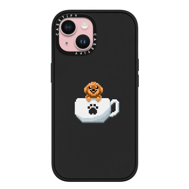 Fatbeard x CASETiFY iPhone 15 ケース マットブラック インパクトケース MagSafe対応 Teacup Toy Poodle