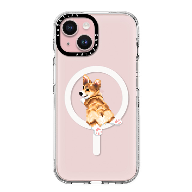 Fatbeard x CASETiFY iPhone 15 ケース クリア クリア ケース MagSafe対応 Corgi Butt